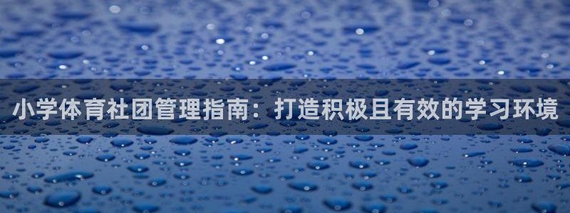 必一运动·(b-sports)官方网站：小学体育社团管理指南
